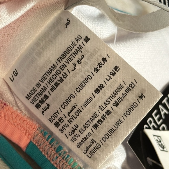 Bar III Multi Waves Printed Strappy Bralette Bikini Swim Top Pink Purple size L - Picture 6 of 14